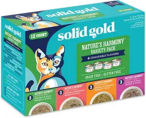 Nature's Harmony Canned Cat Food Variety Pack - Real Chicken Wet Food Shreds - Grain & Gluten Free, Supports Sensitive Stomach - 12 Pack
