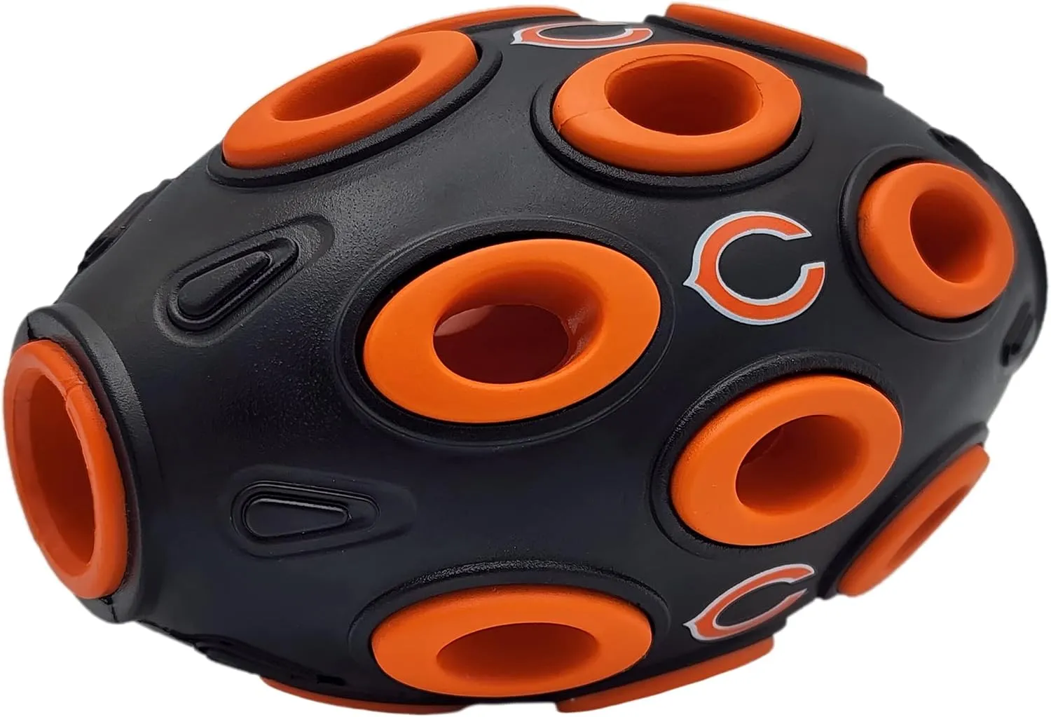 NFL Chicago Bears Football Treat Dispensing Toy for Dogs and Cats, Rubber Ball Dog Toy, Interactive Fun Dog Treat Toy, Natural Rubber Dog Feeding Toy