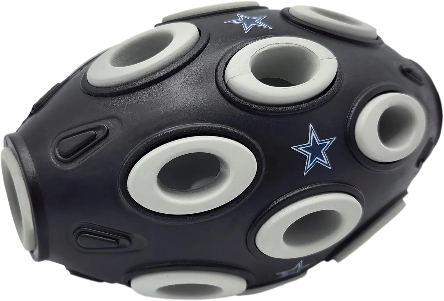 NFL Dallas Cowboys Football Treat Dispensing Toy for Dogs and Cats, Rubber Ball Dog Toy, Interactive Fun Dog Treat Toy, Natural Rubber Dog Feeding Toy