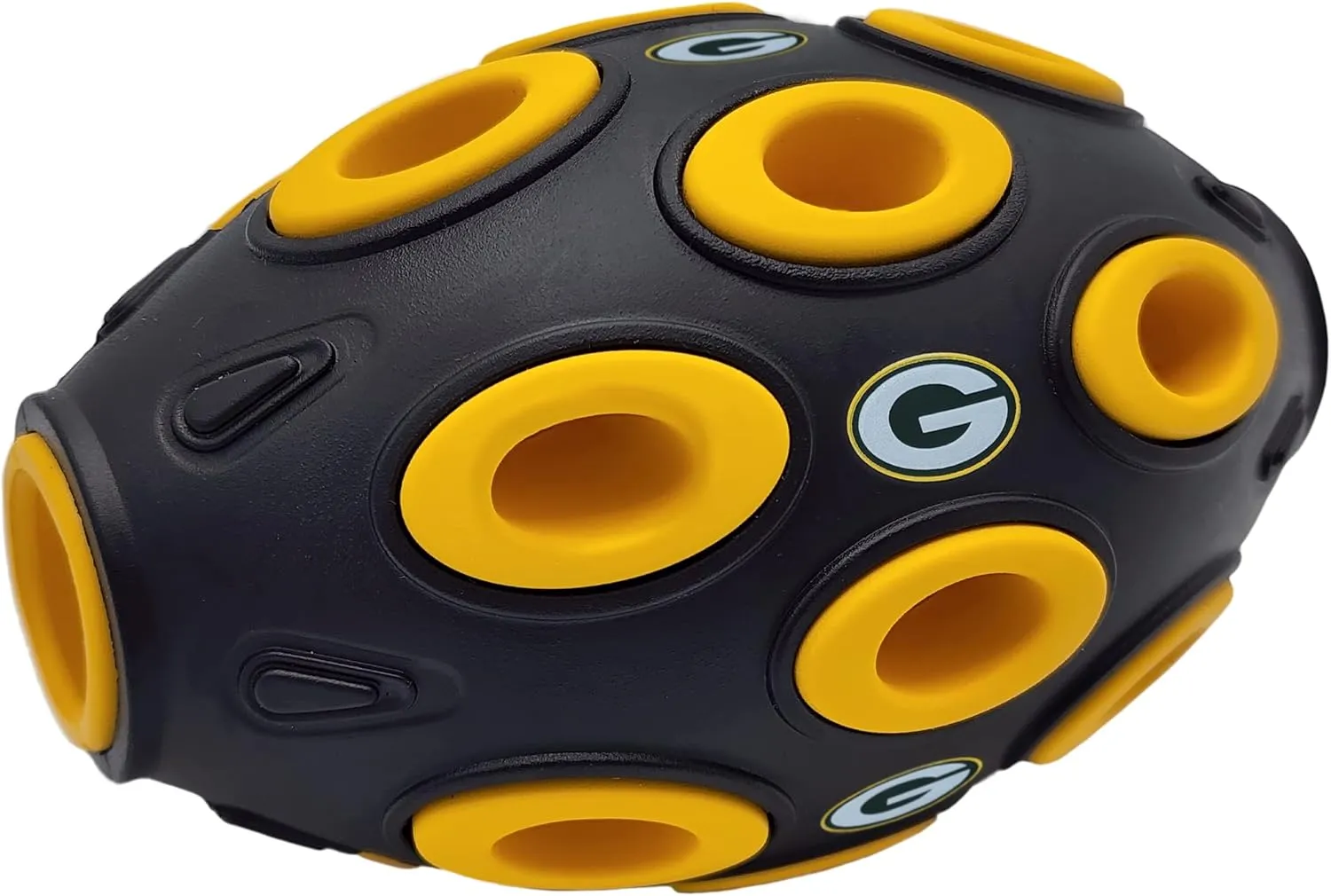 NFL Green Bay Packers Football Treat Dispensing Toy for Dogs and Cats, Rubber Ball Dog Toy, Interactive Fun Dog Treat Toy, Natural Rubber Dog Feeding Toy