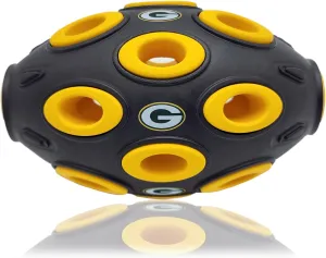 NFL Green Bay Packers Football Treat Dispensing Toy for Dogs and Cats, Rubber Ball Dog Toy, Interactive Fun Dog Treat Toy, Natural Rubber Dog Feeding Toy