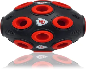 NFL Kansas City Chiefs Football Treat Dispensing Toy for Dogs and Cats, Rubber Ball Dog Toy, Interactive Fun Dog Treat Toy, Natural Rubber Dog Feeding Toy