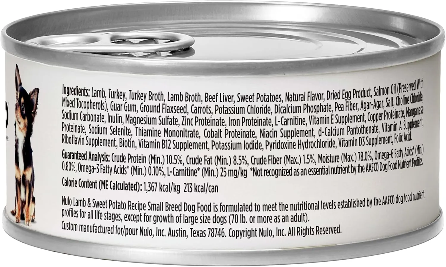 Nulo Freestyle Small Breed Adult Wet Canned Dog Food, Premium All Natural Grain-Free with Omega 3 & 6 for a Healthy Coat and High Animal-Based Protein, Lamb & Sweet Potato, 5.5 oz, 24-Cans