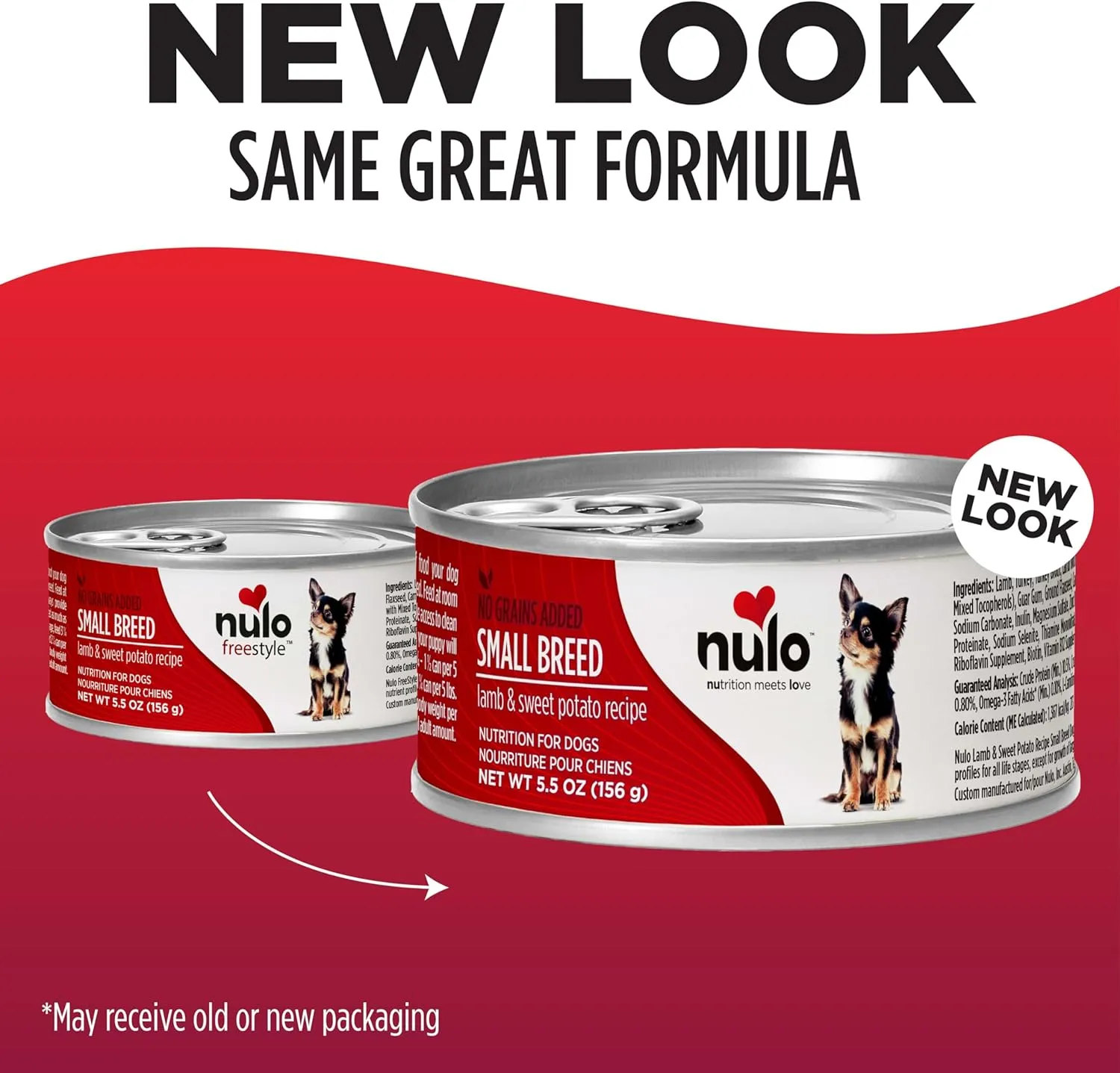 Nulo Freestyle Small Breed Adult Wet Canned Dog Food, Premium All Natural Grain-Free with Omega 3 & 6 for a Healthy Coat and High Animal-Based Protein, Lamb & Sweet Potato, 5.5 oz, 24-Cans
