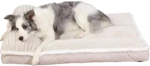 Orthopedic Dog Bed Pillow with Removable Cover & Shredded Memory Foam  Luxurious Plush Design, Non-Slip Base, Machine-Washable for Dogs Up to 65 lbs