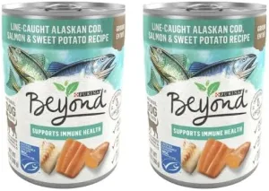 (Pack of 2) Beyond Natural Wet Dog Food Pate High Protein, Grain Free Alaskan Cod, Salmon & Sweet Potato, 13 oz Can