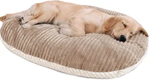 Patas Lague Reversible Orthopedic Dog Bed for Medium Dogs 30''x20'', Memory Foam Supportive Therapy Fillings Deep Sleep Pet Beds with Removable Cover Soft Warm Washable Cat Cuddler Bed Khaki