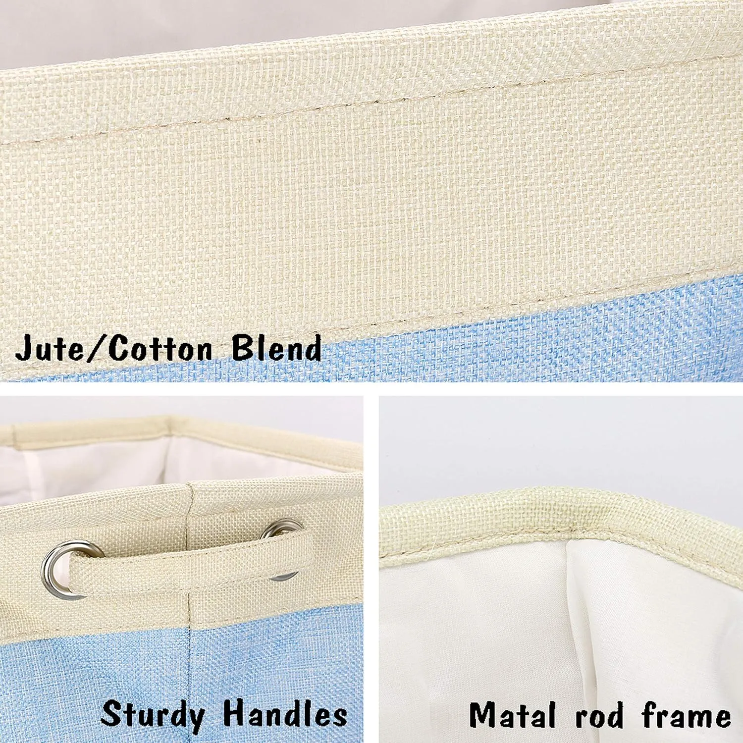 PET ARTIST Dog Toy Basket, Collapsible Dog Toy Bin Box with Comfortable Handles, Large Pet Toy Storage Organizer for Accessories, Toys, Coat & Clothing, Blanket & Leash, Blue, 15"x11"x9"