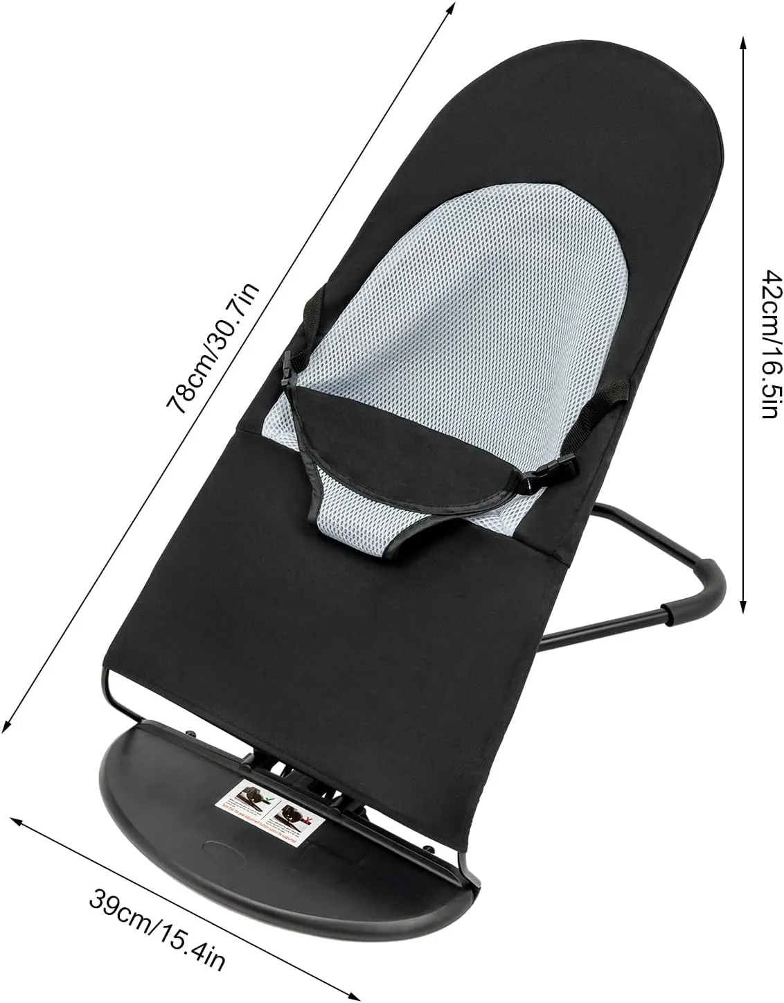 Pet Dog Cat Rocking Chair, Portable Foldable Pet Rocker Bed 3-Level Height Adjustable Small Pet Rocker Summer Breathable Pet Rocker Sofa Bed Dog Cats Rocker Beds for Pets Under 33lbs Black