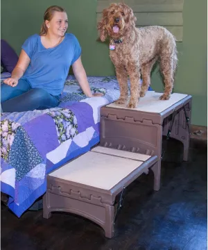 Pet Gear Free Standing Pet Ramp for Cats and Dogs, No Assembly Required, Easy Fold for Storage or Travel, Portable, Espresso