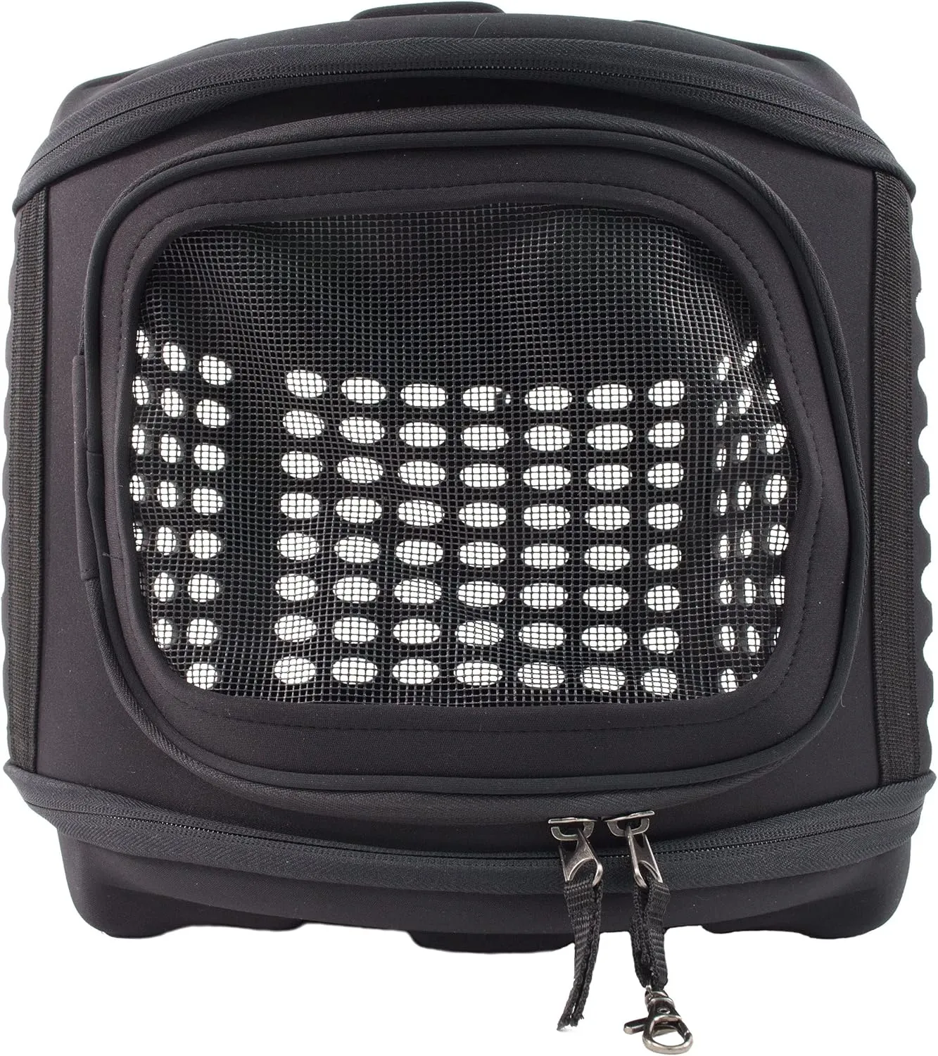 Pet Life Circular Shelled Travel Pet Carrier - Collapsible and Folding Airline Dog Carrier with Lightweight Military-Grade Durability with Included Shoulder Straps