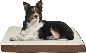 PETMAKER Orthopedic Dog Bed  2-Layer Memory Foam Dog Bed with Machine Washable Sherpa Top Cover  36x27 Pet Mattress for Large Dogs up to 65lbs (Brown)