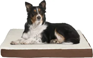 PETMAKER Orthopedic Dog Bed  2-Layer Memory Foam Dog Bed with Machine Washable Sherpa Top Cover  36x27 Pet Mattress for Large Dogs up to 65lbs (Brown)