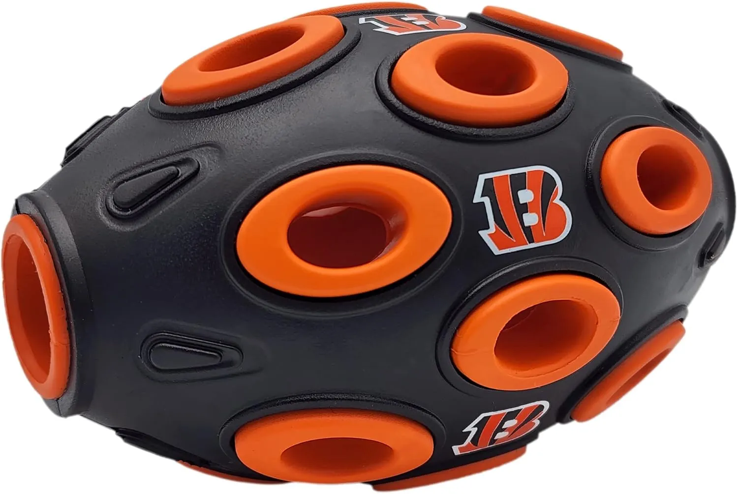 Pets First NFL Cincinnati Bengals Football Treat Dispensing Toy for Dogs and Cats, Rubber Ball Dog Toy, Interactive Fun Dog Treat Toy, Natural Rubber Dog Feeding Toy