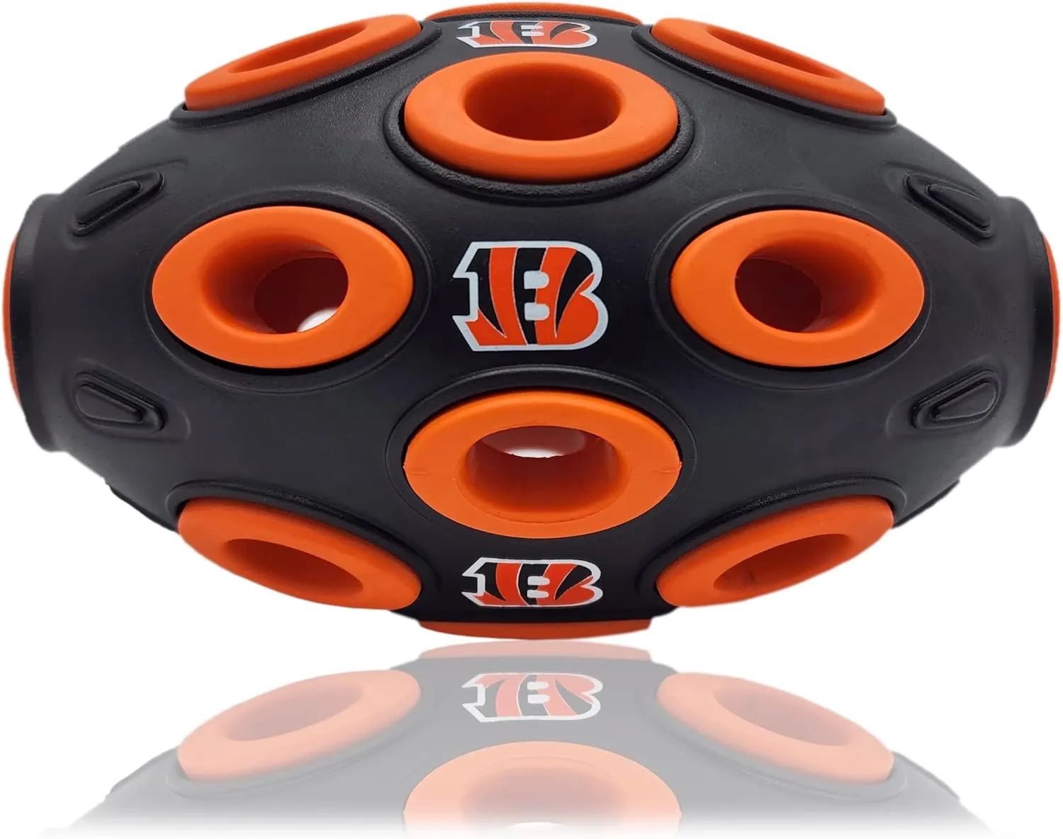 Pets First NFL Cincinnati Bengals Football Treat Dispensing Toy for Dogs and Cats, Rubber Ball Dog Toy, Interactive Fun Dog Treat Toy, Natural Rubber Dog Feeding Toy