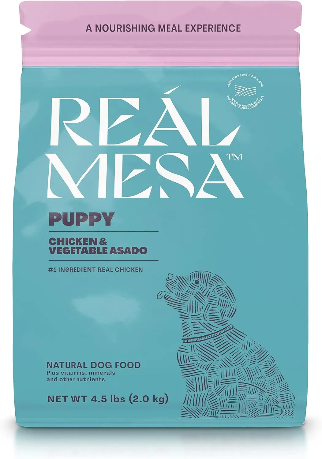 Premium High-Protein Puppy Food for Healthy Growth & Development - Natural Chicken & Vegetable Asado Recipe with DHA, Calcium, & Antioxidants - Nutritious Dry Dog Food, All Breeds (4.5 lbs)