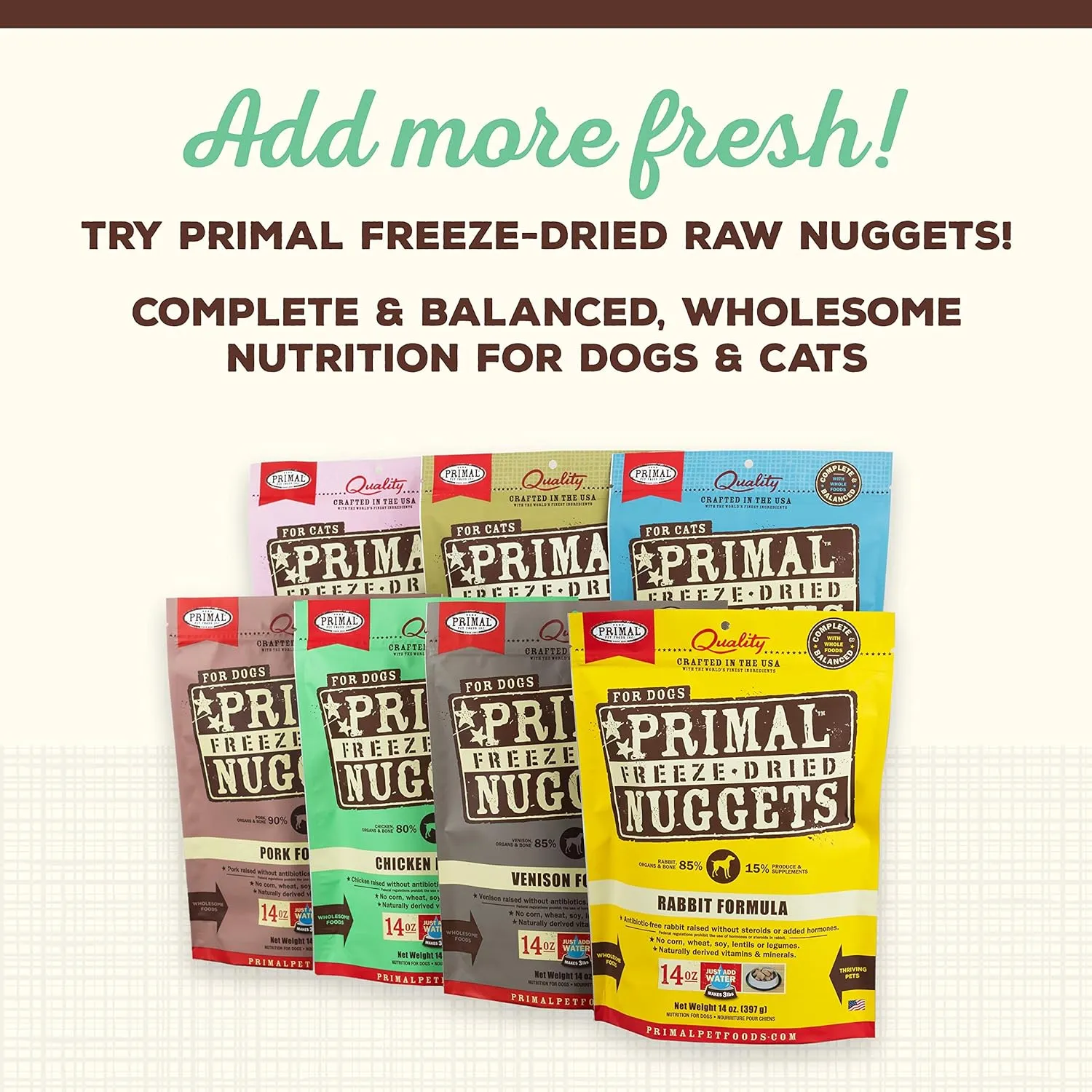 Primal Dog Food Toppers & Cat Food Toppers, Cupboard Cuts, Grain Free Meal Mixers with Probiotics, Raw Freeze Dried Dog Treats & Cat Treats, Great for Training, (Chicken, 18 oz)