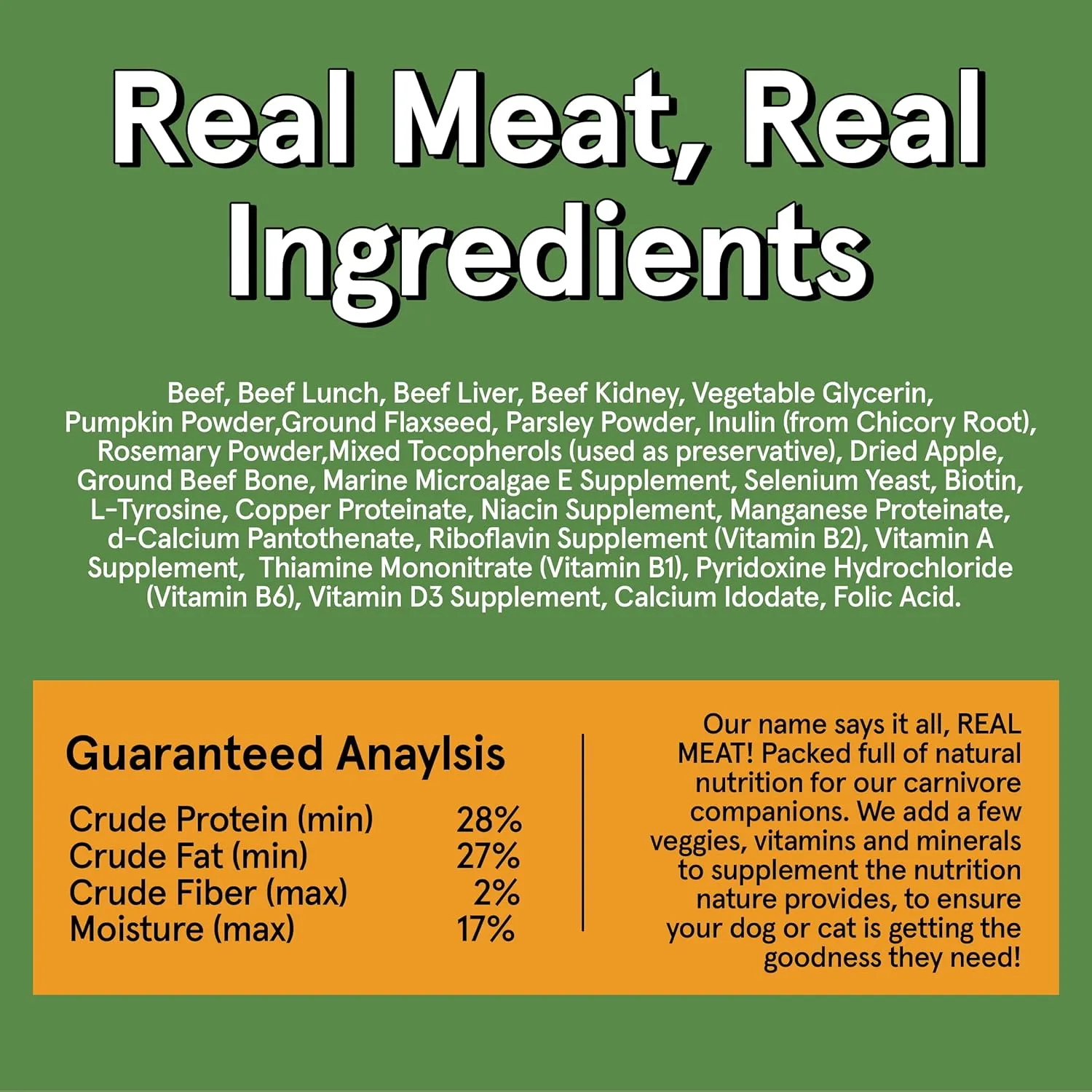 Real Meat Air Dried Dog Food w/ Real Beef - 10lb Bag of USA-Crafted Grain-Free Real Meat Dog Food Sourced from Hormone-Free, Free-Range, Grass-Fed Beef - Digestible, All Natural, High Protein Beef