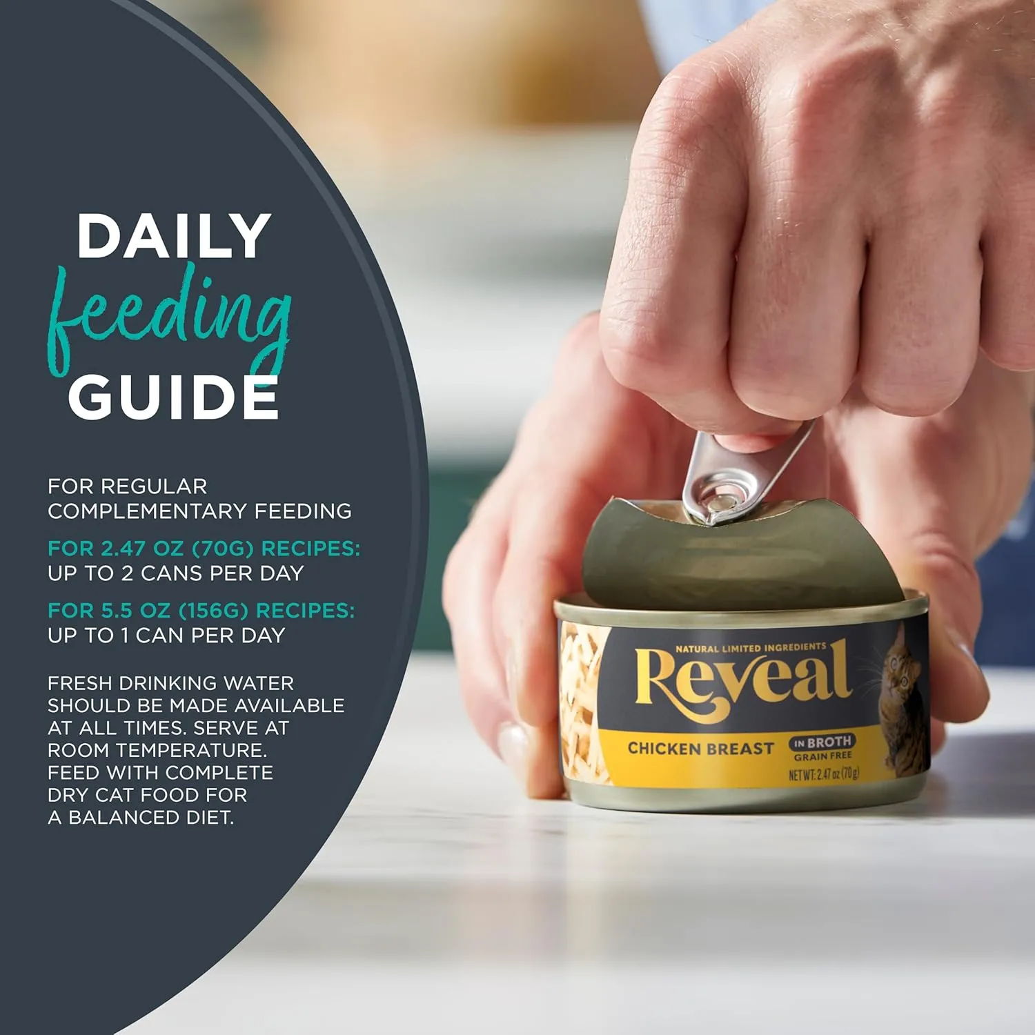 Reveal Natural Wet Cat Food, 30 Count, Grain Free, Limited Ingredient Canned Food for Cats, Fish Variety in Broth, 2.47 oz Cans