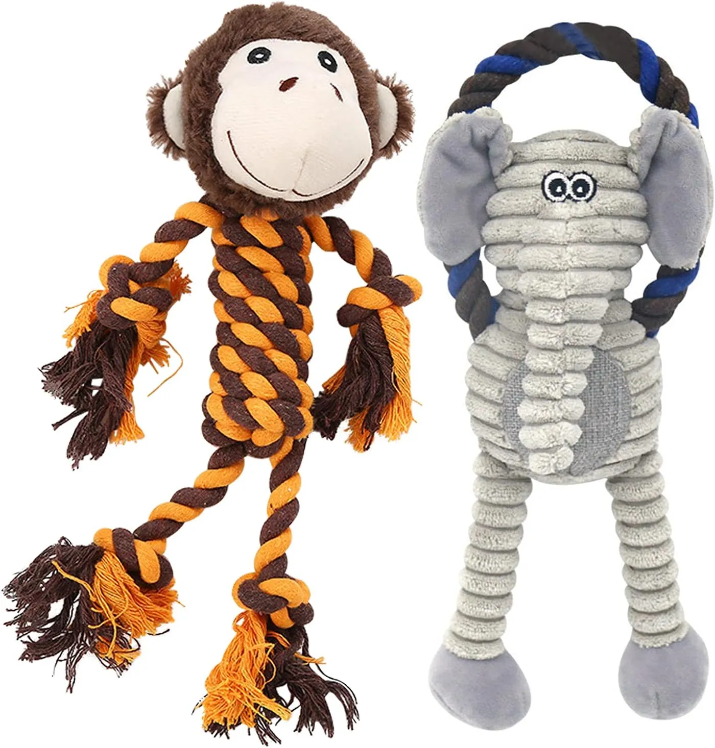 Rope Dog Toys to Keep Them Busy - Tug of War Dog Toys for Boredom Plush Interactive Squeaky Puppy Toys for Small Medium Large Dogs
