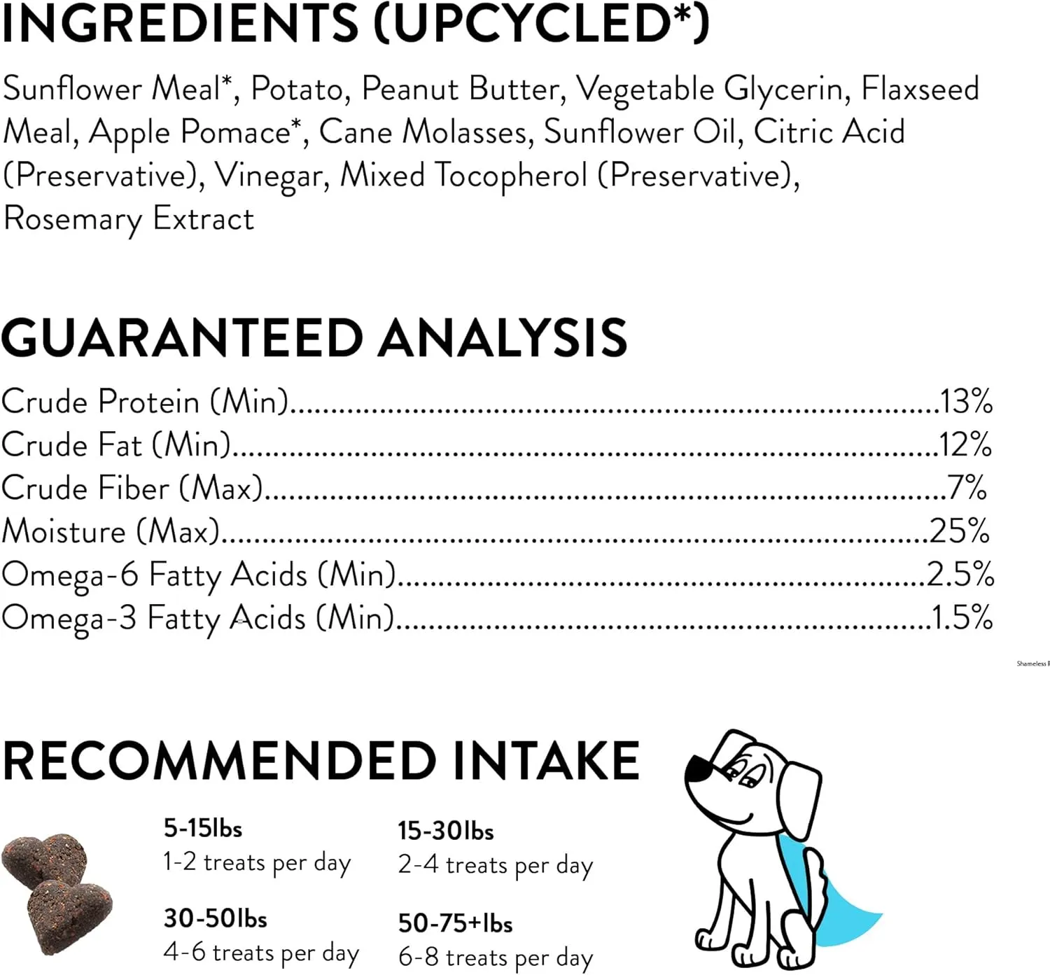 Shameless Pets Soft-Baked Peanut Butter Apeel Dog Treats for Skin & Coat Support with Omega 3 & 6 - USA Baked, Grain, Corn & Soy Free 3-Pack