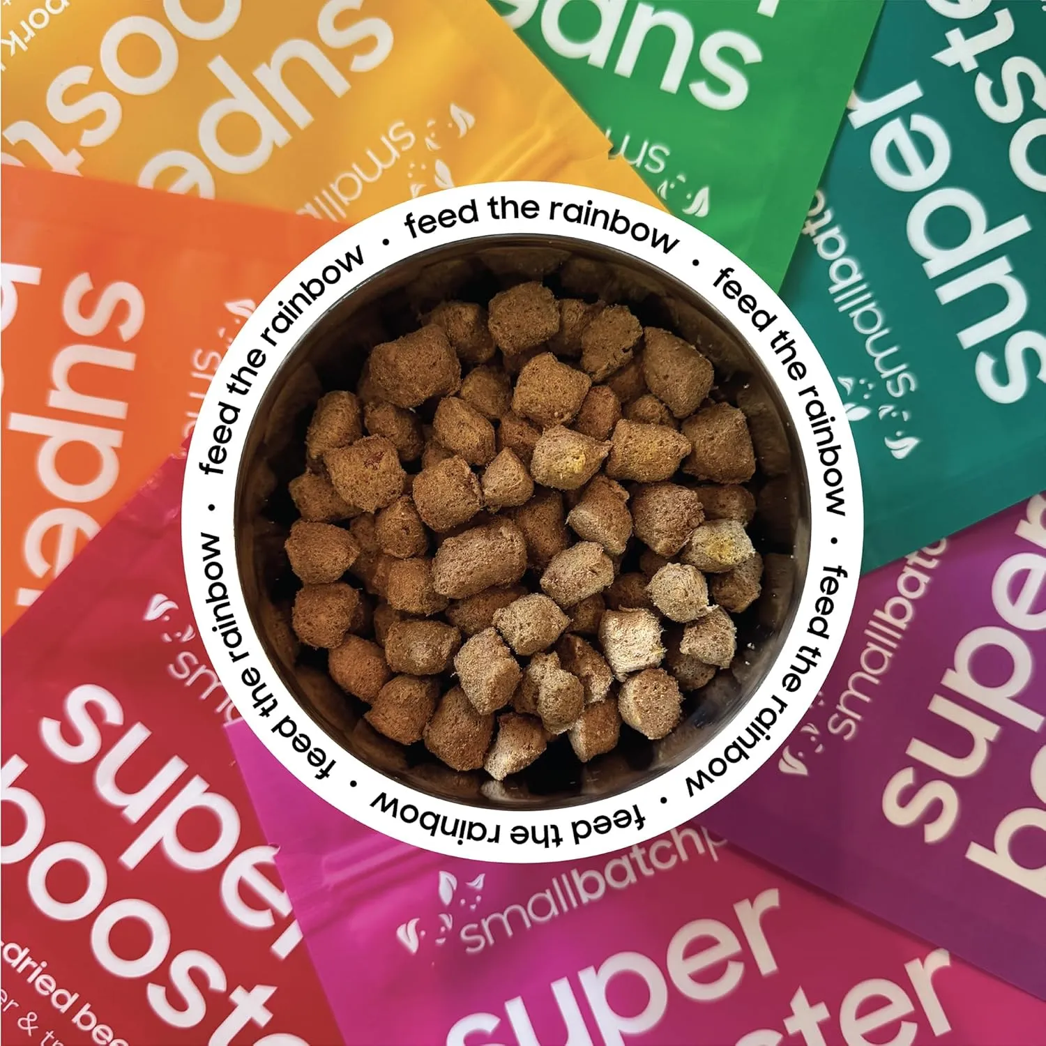smallbatch Pets Freeze-Dried Super Booster Beef Bites for Dogs & Cats, 7 oz, Made in The USA, Organic Produce, Humanely Sourced Meat, Single Source Protein, Mixer & Topper, with Papaya and Probiotics