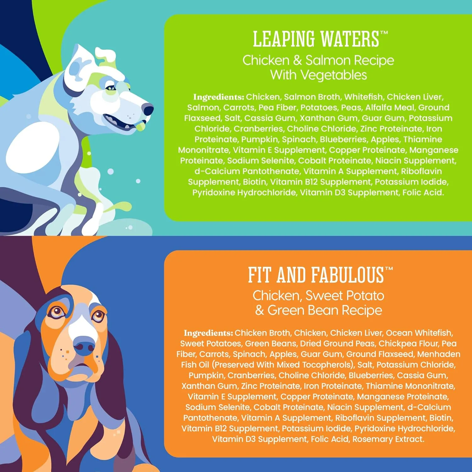 Solid Gold Wet Dog Food Variety Pack for Picky Eaters - Fit & Fabulous Chicken   Leaping Waters Chicken & Salmon Grain Free Canned Dog Food - Made with Real Protein for Sensitive Stomachs - 6 Pack