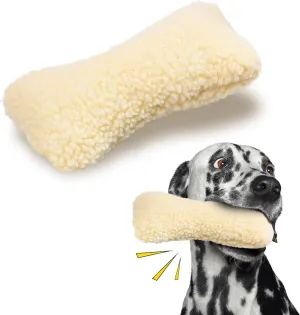 SPOT 9in Vermont Style Fleece Bone Dog Toy  Soft Comfort Plushie for Medium Dogs & Puppies  Built-in Squeaker  No Plastic Parts  Safe for Light Chewers  Cuddly & Calming Pet Toy