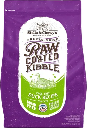 Stella & Chewy's Raw Coated Premium Kibble Cat Food  Grain Free, Protein Rich Meals  Cage-Free Duck Recipe  2.5 lb. Bag