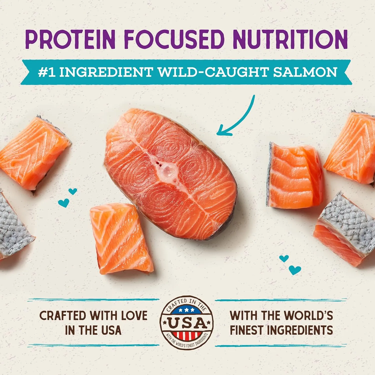 Stella & Chewy's Raw Coated Premium Kibble Cat Food  Grain Free, Protein Rich Meals  Wild Caught Salmon Recipe  2.5 lb. Bag