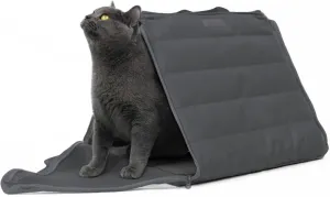 Tent Soft Sided Cat Carrier, Privacy Cat Carrier Mesh Pet Carrier with Inner Leash, Transformable, Portable and Anti-Scratch, with Locking Safety Zipper, Up to 13lbs (Space Gray)