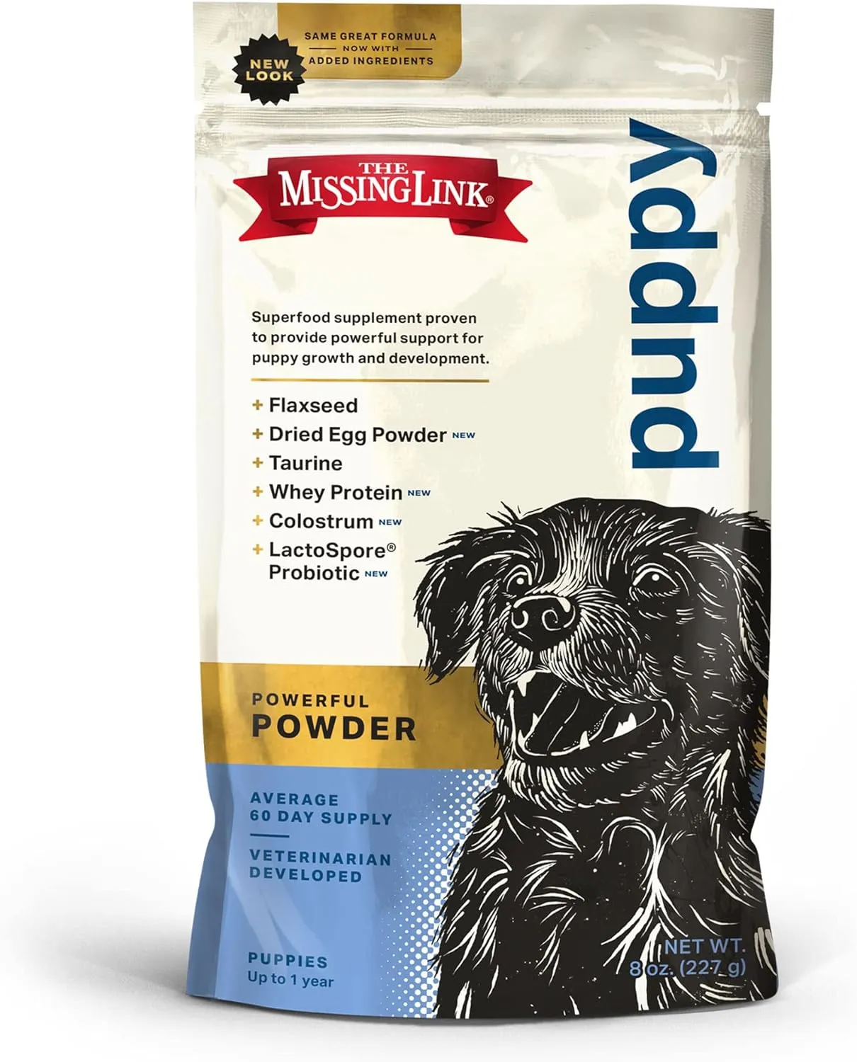 The Missing Link Puppy 8oz Supplement  Superfood Powder Promotes Growth & Development, Supports Immunity, Digestion, Bones, Skin & Coat of Dog