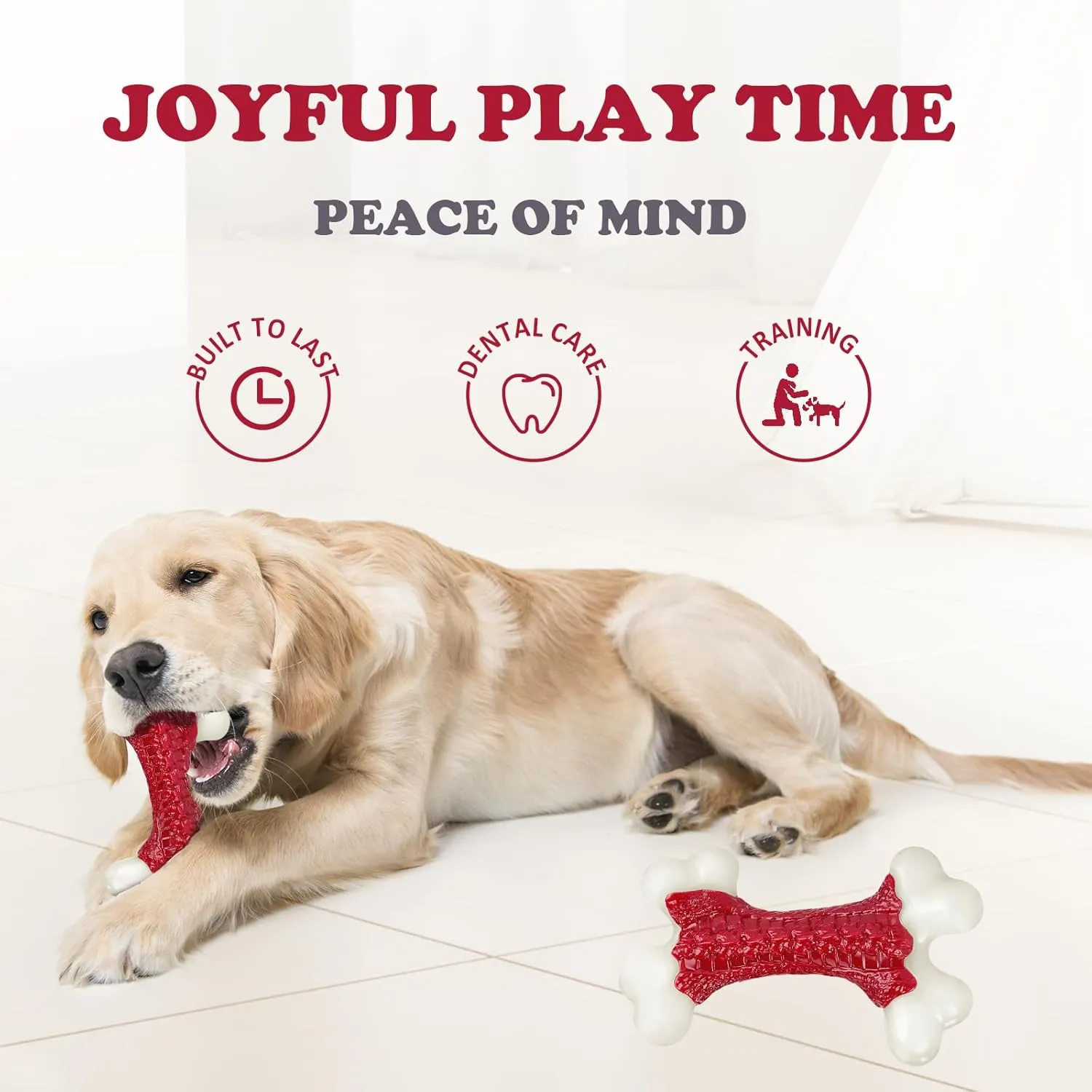 Tough Dog Toys, Toys for Aggressive Chewers Large Breed, Chew Dogs, Bone Toy Nylon Dogs Almost Indestructible