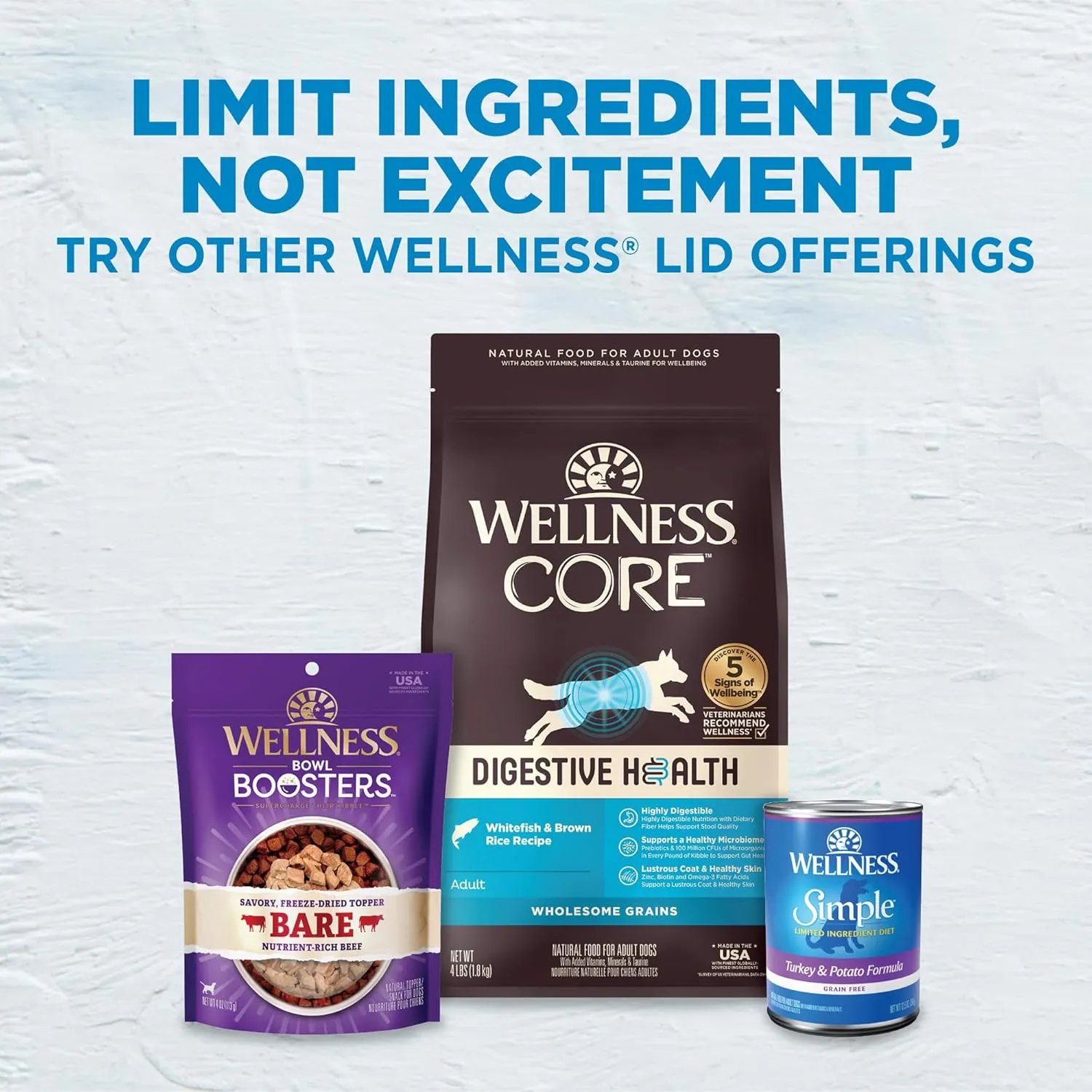 Wellness Simple Limited Ingredient Dry Dog Food for Sensitive Stomachs, Supports Skin & Coat, Grain Free, Natural, Turkey & Potatoe Recipe, (40-Pound Bag)