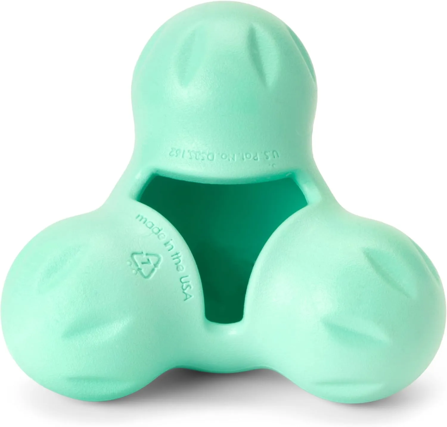 WEST PAW Zogoflex Tux Treat Dispensing Dog Chew Toy  Interactive Chewing Toy for Dogs  Dog Games for Aggressive Chewers, Fetch, Catch  Holds Kibble, Treats, Small 4", Mint