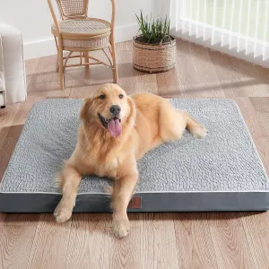 WESTERN HOME Large Dog Bed XL Waterproof Dog Beds Large Sized Dog with Removable Washable Cover, Egg Crate Foam Orthopedic Dog Bed for Crate Non-Slip Bottom Pet Mat, 42 x 30 Inch, Grey
