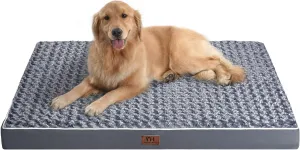 WESTERN HOME WH Large Dog Bed for Large, Jumbo, Medium Dogs, Orthopedic Pet Bed Waterproof Mattress with Removable Washable Cover, Thick Egg Crate Foam Dog Bed with Non-Slip Bottom