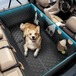 Wigoo 2025 Upgrade Dog Car Seat Cover for Back Seat [400lbs Hard Bottom, Heavy Duty Material] Anti-Scratch Waterproof Backseat Pet Extender Hammock, Fits Car Sedan SUV Truck Van, Size M
