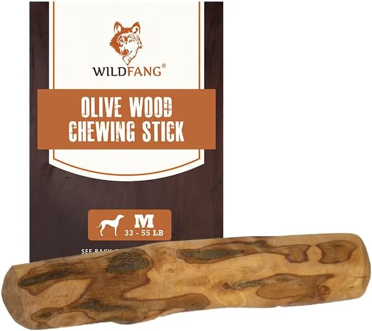 Wildfang Olive Wood Dog Chew Puppy Teething Toys Dog Stick Toy-Long Lasting Natural Chew Toys for Dogs, Root Chews for Dogs, Wooden Dog Chew Stick, Tree Root Dog Bones, Wood Chew for All Dogs-Large