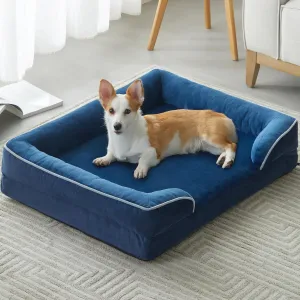 WNPETHOME Waterproof Dog Beds for Medium Dogs, Orthopedic Medium Dog Bed with Sides, Big Dogs Couch Bed with Washable Removable Cover, Pet Beds Sofa with Non-Slip Bottom for Sleeping