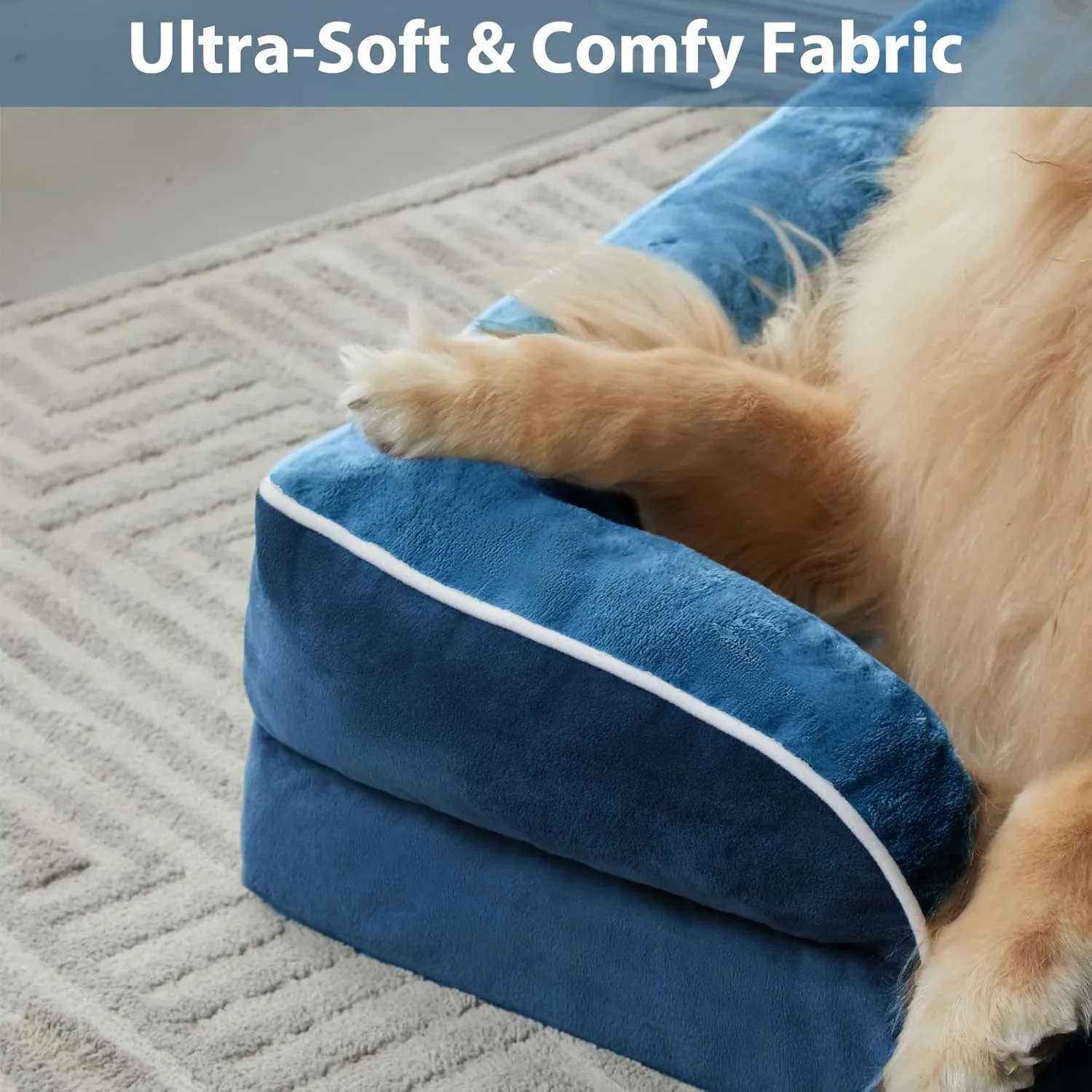 WNPETHOME Waterproof Dog Beds for Medium Dogs, Orthopedic Medium Dog Bed with Sides, Big Dogs Couch Bed with Washable Removable Cover, Pet Beds Sofa with Non-Slip Bottom for Sleeping