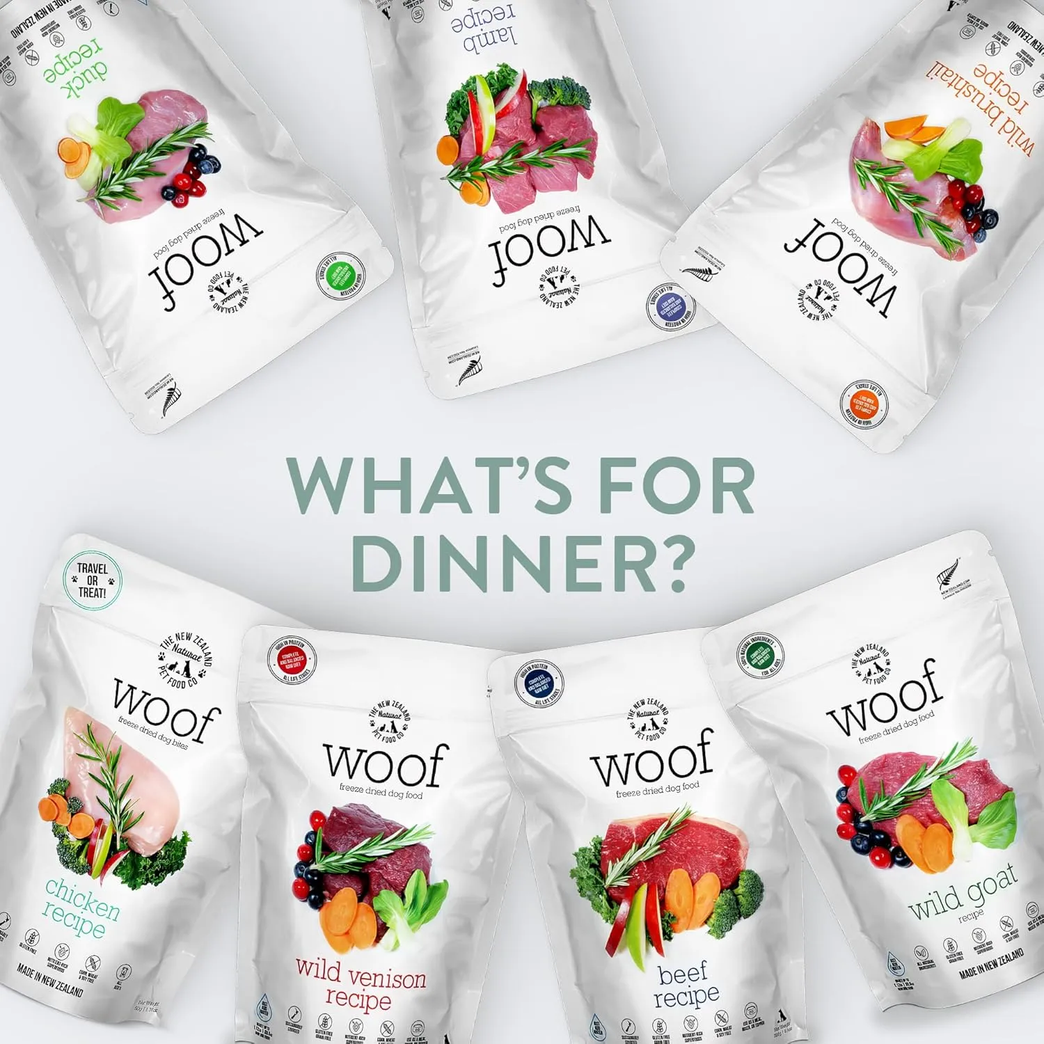 WOOF Wild Venison Freeze Dried Raw Dog Food, Mixer, or Topper, or Treat - High Protein, Natural, Limited Ingredient Recipe 9.9oz