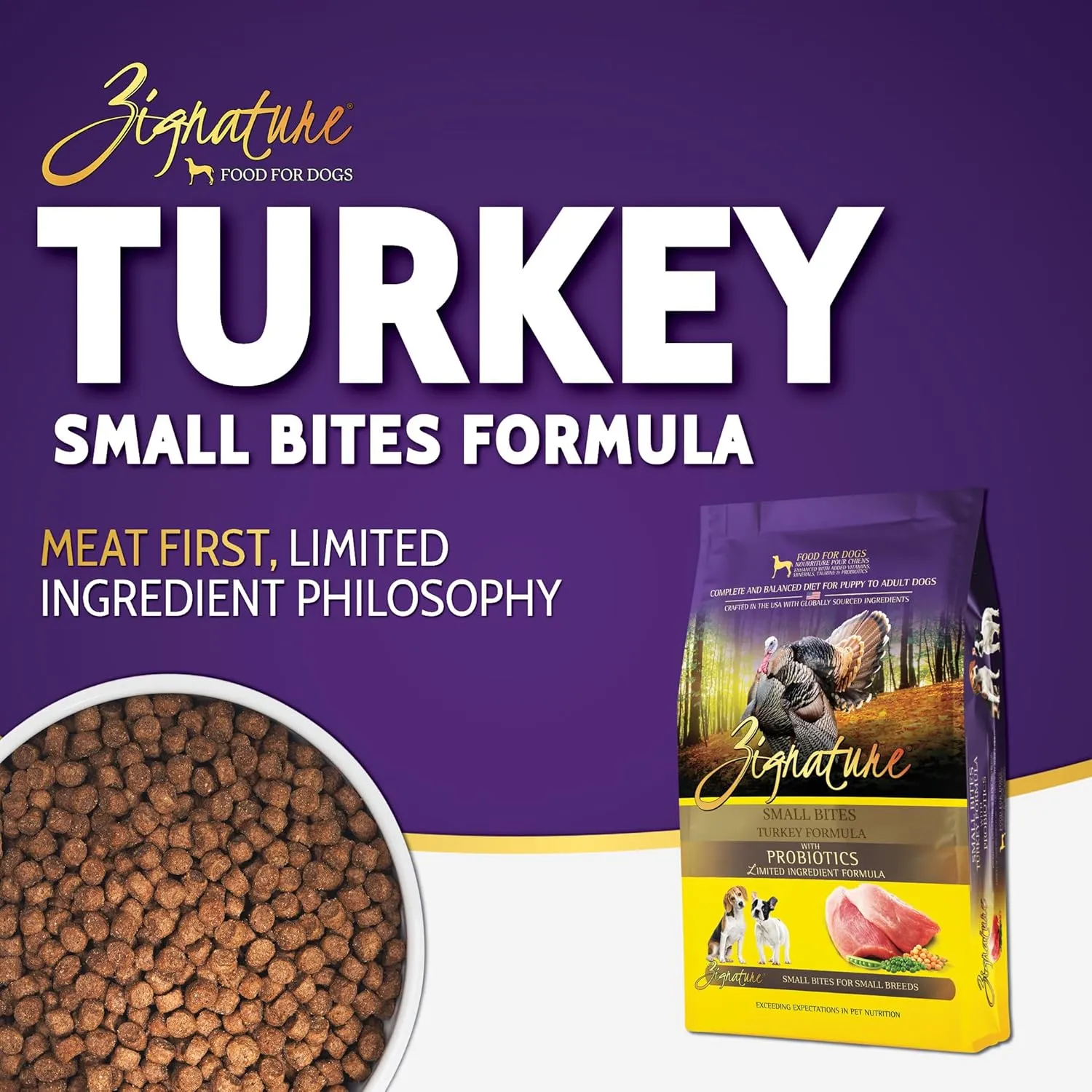 Zignature Turkey Limited Ingredient Formula Small Bites Dry Dog Food 12.5lb