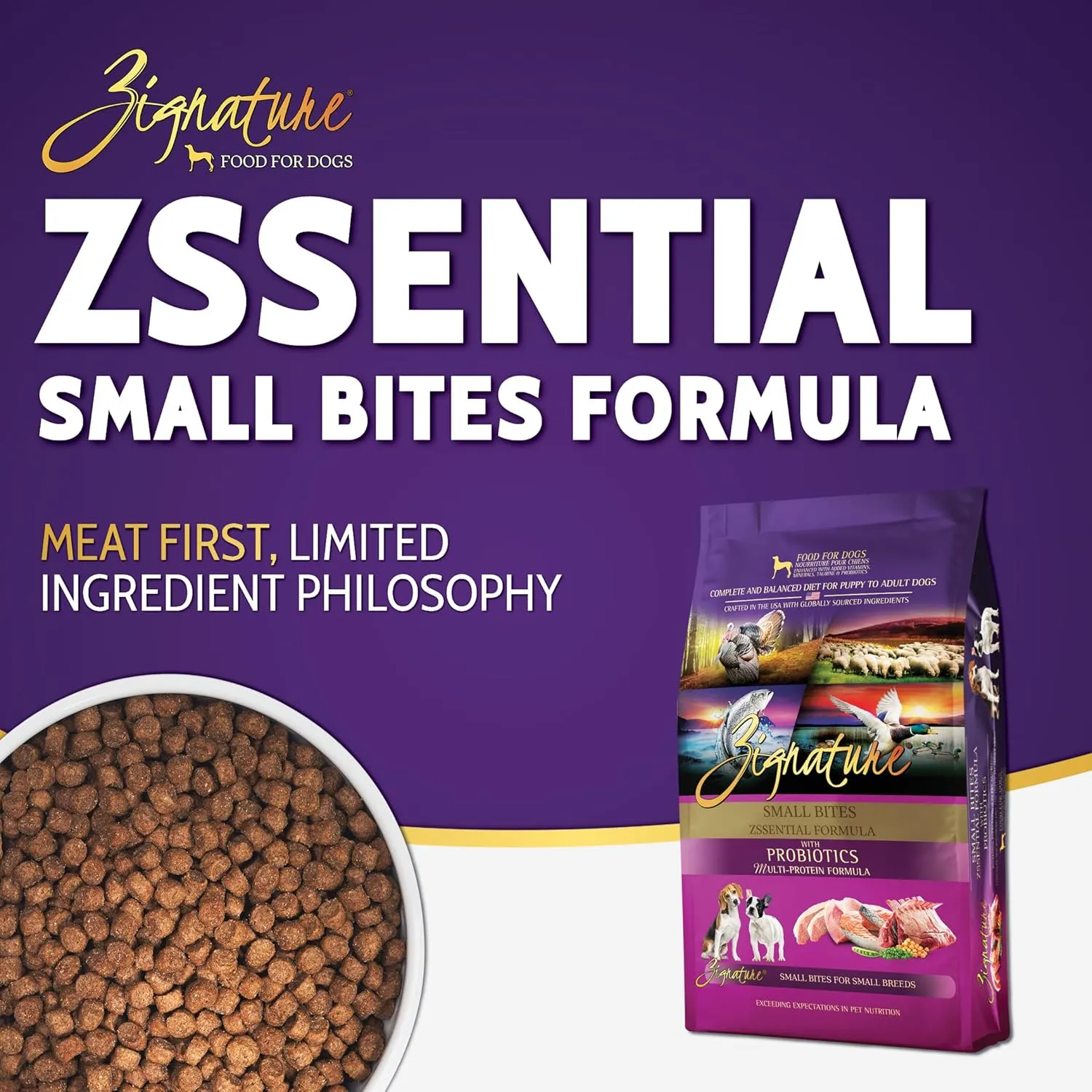 Zignature Zssential Limited Ingredient Formula Dry Dog Food Small Bites Dry Dog Food 4lb