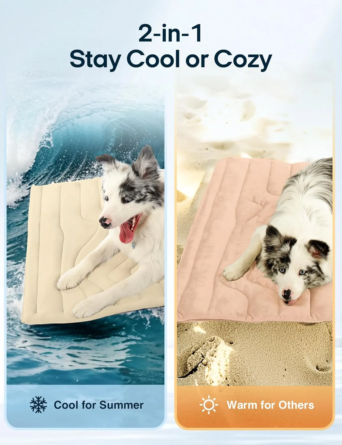 ZonLi Dog Cooling Mat, 36" x 23" Medium, Reversible Cooling Pad for Dogs & Cats (Cool & Warm), Durable & Machine Washable, Pet Mat for Crate, Kennel, Bed, Sofa, Glacier Pink